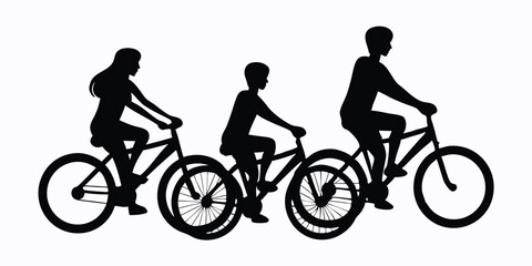 silhouette of a couple on bicycles silhouettes