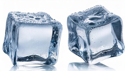 Obraz premium Ice Cube Isolated on White Background – Clipping Path and Full Depth of Field