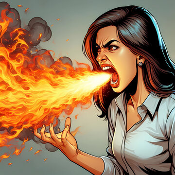 enraged and fuming woman