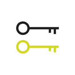 Key Icon Flat Design.