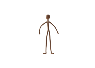 Minimalist stickman character isolated on white background. Simple line art illustration for design, animation, storytelling, web graphics, or educational content.

