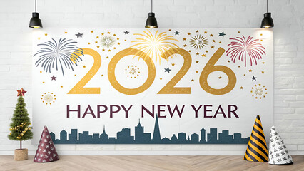 Celebrate 2026 A New Years Eve Countdown Design on white background