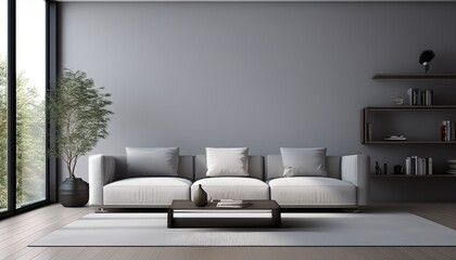 blank living room interior with copy space 3d rendering