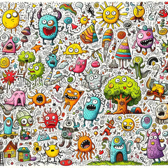 colorful and funny children's drawings