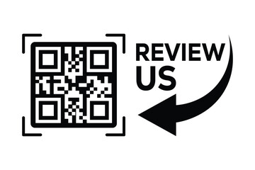 Minimalist black and white QR code centered, with 