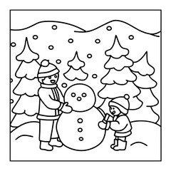 vector illustration of a coloring pages