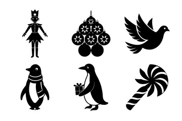 Fototapeta premium Winter Holiday Silhouette Icon Pack