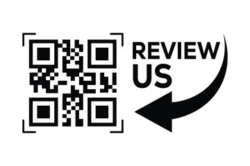 Minimalist black and white QR code centered, with 