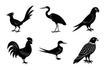 Realistic Bird Silhouettes in Vector Format