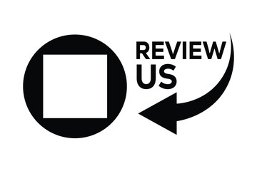 Minimalist black and white logo: Hollow square within a circle. Bold 