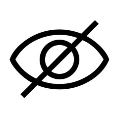 Eye slash icon vector illustration representing hidden visibility off or blocked view for website design on transparent background