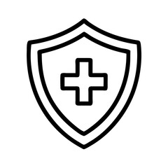 Medical protection shield icon vector illustration for healthcare and insurance related designs and graphics on transparent background