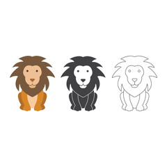 Lion Icon Set Vector Design.