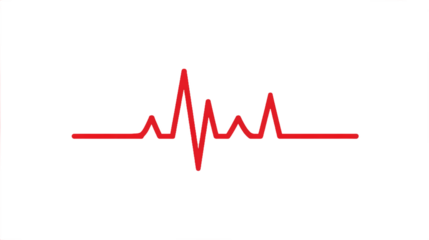 Abstract Red Heartbeat Monitor Display Minimalist Design for Health and Technology Concepts