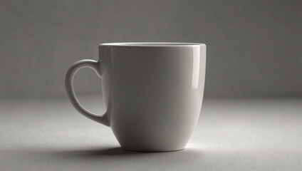 White cup of coffee on a white background, 3d render. Created using generative AI tools