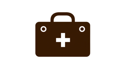 Brown First Aid Kit Icon Medical Bag Symbol Healthcare Graphic