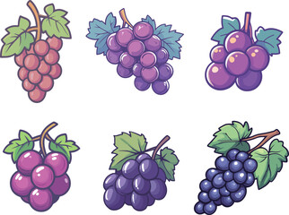 Cartoon grape fruit illustration material
