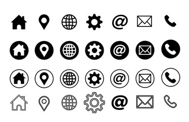 Contact icon vector outline style stock illustration silhouette stock illustration