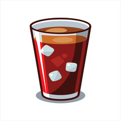  Cold Cola Drink in Glass Vector Art Isolated