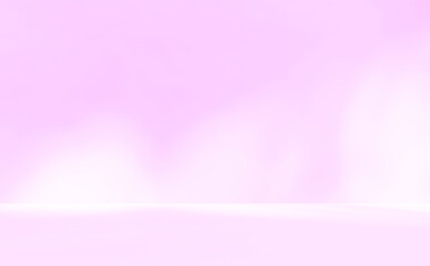 Empty pink room studio artist painted pastel for product presentation. Minimal backdrop design. Cosmetic, beauty and fashion showroom. Summer background mock up.