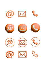 Web icon set. Home, location, call, at, email, address, globe, chat, message, mail, telephone, information, support, search, website, icon. Contact and web icons set. Website set icon vector. 3D