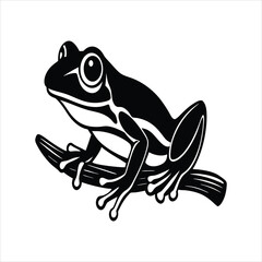 Cute Tree Frog Sketch Style Vector Illustration