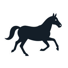 Fototapeta premium Galloping Horse Icon on White Background for Graphic Design, Branding, Sports Logos, and Educational Materials