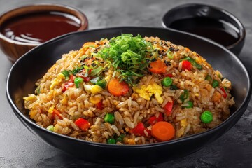 Gebratener Reis Gem&uuml;se Reisgericht Asia Reis mit Ei Gebratener Reis mit Gem&uuml;se Buntes Reisgericht Reispfanne Asiatisch Gebratener Reis Veggie Fried Rice Rezept Reispfanne Gesund Schnell Mittagessen