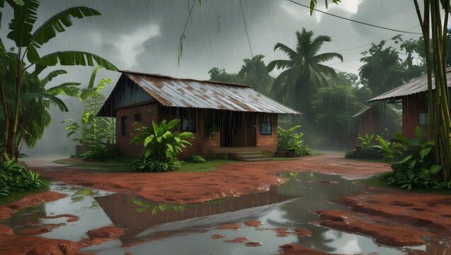 the rain start in village