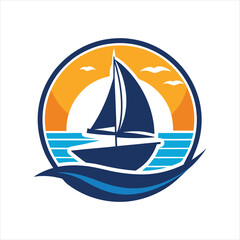  Summer Sailboat Logo Vector Illustration