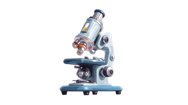 Microscope illustration science equipment laboratory tool research technology medical ana