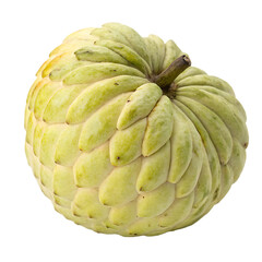 Obraz premium A whole single custard apple isolated on a transparent background