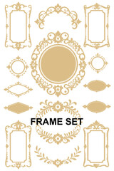 Elegant Gold Frames Collection - Ornate Borders and Decorative Elements for Vintage Designs - Luxurious and Timeless Photo Frame Assets