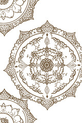 Golden Mandala Design on Navy Background-Intricate Floral Ornament-Elegant Decoration-Luxury Pattern-Islamic Art Inspired-Detailed Vector Graphics-Beautiful Textile Print