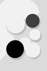 Minimalist Circle Design-Abstract Black and White Background-Modern Geometric Art-Simple Round Shapes Graphic-Clean Neutral Colors Backdrop