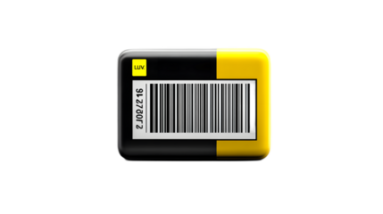Barcode Icon with Yellow Glow Digital Design for Technology and Retail Applications