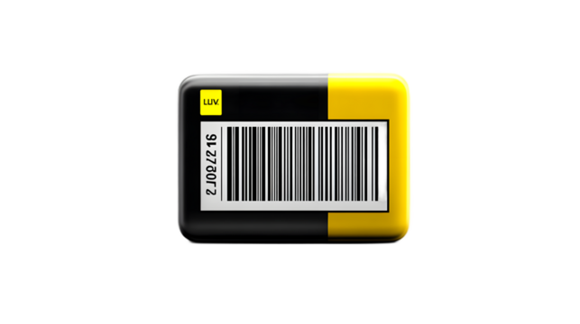 Barcode Icon with Yellow Glow Digital Design for Technology and Retail Applications