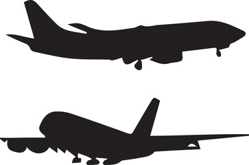 Airplane Silhouette Clip Art Vector