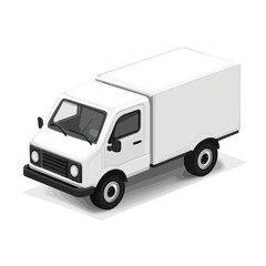Professional Vector Illustration of a Mini Delivery Truck with Cargo and Shadow