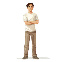 Fototapeta premium Professional Standing Man Character in Casual Clothes Vector Illustration for Business Presentations and Web Design