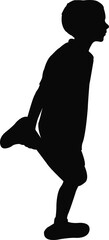 a boy standing body silhouette vector