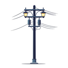 Urban Electric Post Icon Vector for Street Design Projects and Illustrations