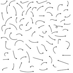 Set of Black Arrows – Transparent PNG Collection with Curved, Straight, and Arc Arrows for Design and UI-
