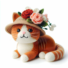 cat Crochet isolated on white background