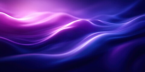 Fototapeta premium Flowing waves of purple and blue light create a serene atmosphere in an abstract visual representation