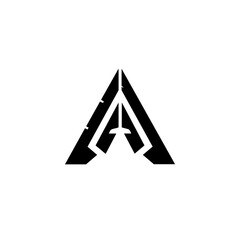 Star Wars-Inspired 'A' Logo - Interlocking Tech Design with Bold Vertical Line