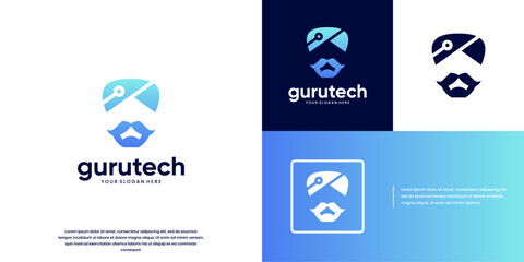 smart symbol with digital technology concept, education, Indian teacher character, vector graphic illustration.