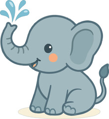 Fototapeta premium baby elephant cartoon