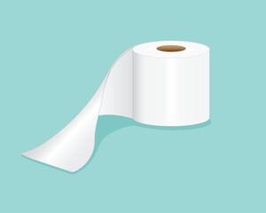 white toilet tissue roll vector design useful for cleaning anus and genitals after defecating or urinating