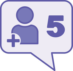 Colored Follower Icon. Vector Illustration. User Following Another User on Social Networks. Adding to Friends. Influencer Concept